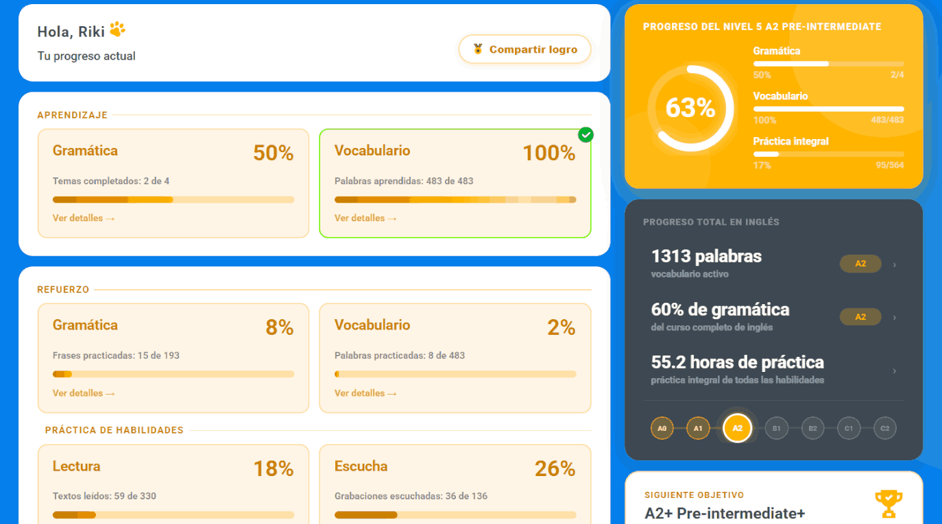 Página de progreso
