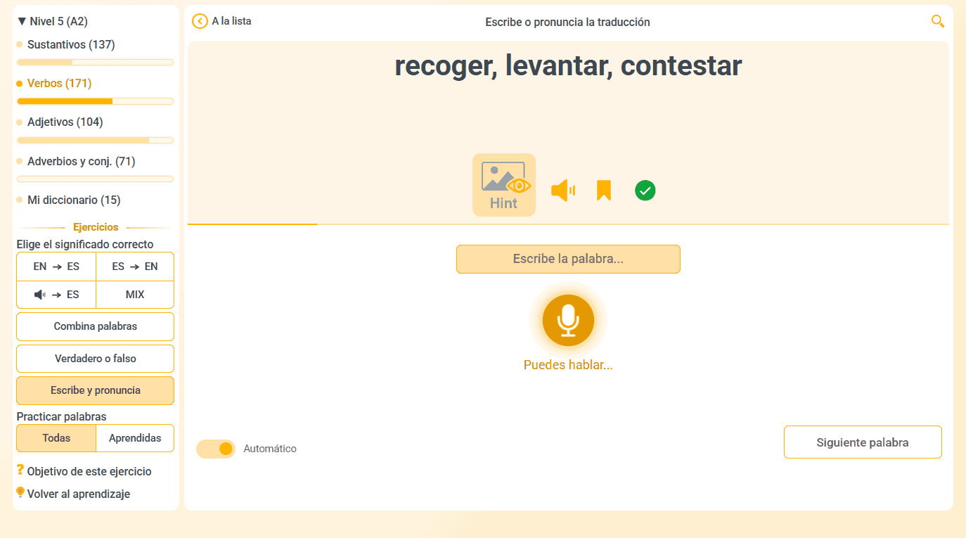 Práctica de vocabulario para desarrollar habilidades