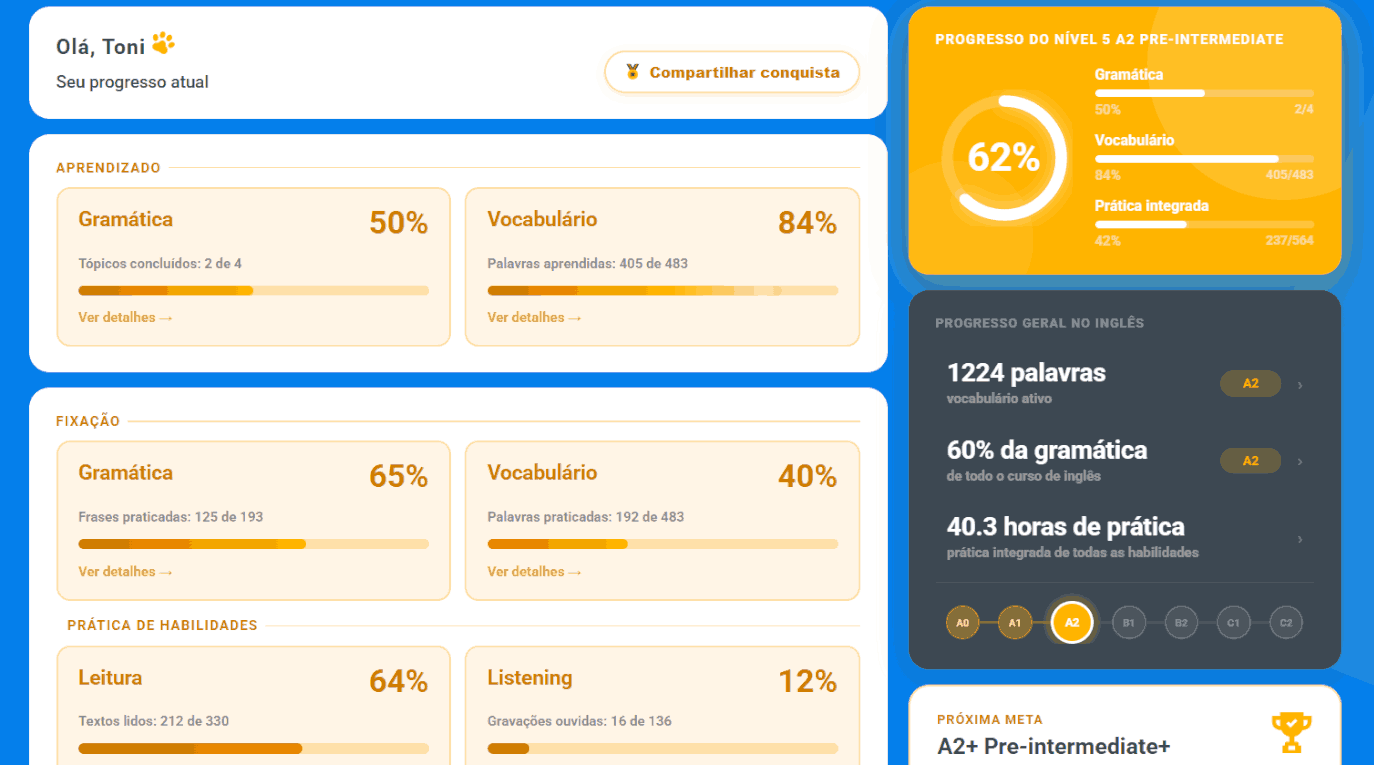 Página de progresso
