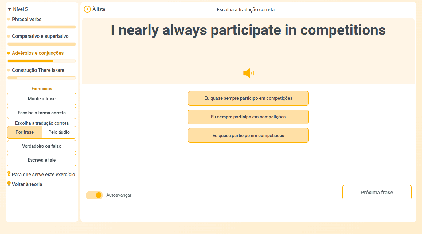 Exercícios de gramática para desenvolver habilidades